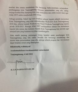 Syahrul-Rahma Menangkan Pemilihan Walikota, Ini Surat Tertulis Dari Lis Darmansyah