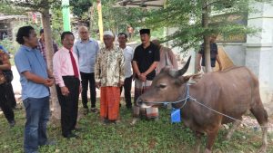 Ingin Berbagi, Jumaga Serahkan Hewan Kurban ke Masjid Nurul Iman Tembesi