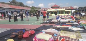 Polisi dan Laskar Melayu Bersatu Kepri, Semprot Disinfektan di Rutan Kelas II B Karimun