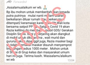 Beredar Pesan Akan Razia, Rahma Sebut Hoax