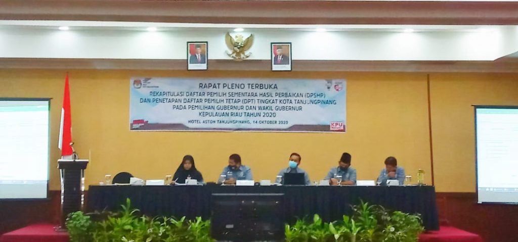 KPU Kota Tanjungpinang Tetapkan DPT Pilkada Serentak