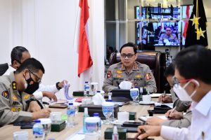 Kabaharkam Polri Dampingi Wakapolri Vicon dengan Kapolda se-Indonesia