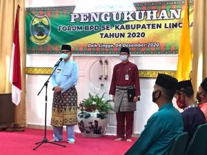 Pjs Bupati Lingga  Kukuhkan 24 Anggota Pemusyawaratan Desa F-BPD Periode 2020-2022