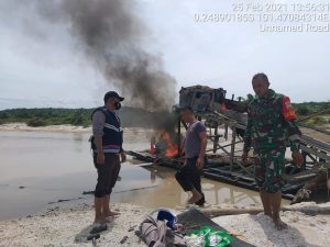 Dompeng Peti Emas Kembali Dihancurkan Saat Penertiban Oleh Jajaran Polres Kuansing