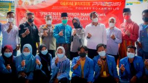 Bupati Apresiasi Sinergi GMRB, Hipemarohi Pekanbaru dengan Polres Rohil Giat Vaksinasi