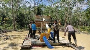 Polsek Benai Rusak Rakit PETI di Desa Pulau Kalimanting Benai