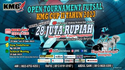 Open Tournament Futsal 2023 KMG CUP II Dibuka! Total Hadiahnya Rp28 Juta