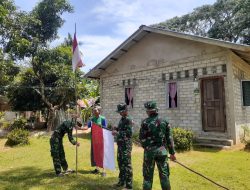 Momentum HUT Kemerdekaan RI, Dansatgas TMMD ke-117 Himbau Warga Pasang Bendera Merah Putih