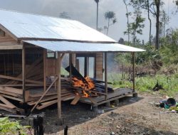 Petugas Balai Bakar Tiga Pondok Diduga Tempat Merambah Hutan