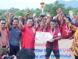 Tutup Turnamen Sepakbola U-40 Tanah Merah Desa Penaga, Sekda: Majukan Olahraga