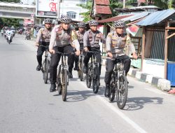 Kapolres Karimun Patroli Bersepeda Sambang Pasar Maimun