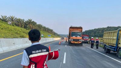 Hati-hati ada Pemeliharaan Jalan di Tol Pekanbaru-Dumai