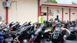 Motor Hasil Razia Balap Liar Penuhi Polresta Tanjungpinang Menunggu Pemilik