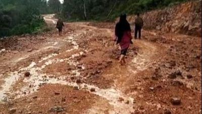 Sudah Banyak Makan Korban, Jalan Rusak di Dusun Serteh Lingga Tak Kunjung Diperbaiki Pemprov Kepri