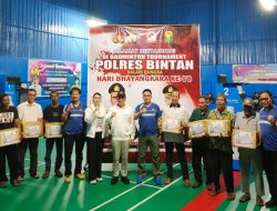 Semarak HUT Bhayangkara ke-78, Polres Bintan Laksanakan Turnamen Badminton