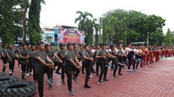 Sambut HUT Bhayangkara ke-78, Polres Karimun Gelar Olahraga Bersama TNI-Polri