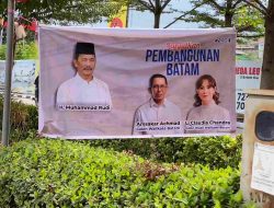 Pilwako Batam 2024, Spanduk Dukungan H. Muhammad Rudi untuk Amsakar – Li Claudia Bertebaran di Sejumlah Wilayah