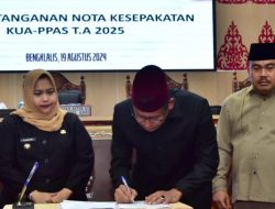 Bupati Bengkalis Bersama Wakil Ketua DPRD Tandatangani Nota Kesepakatan bersama KUA–PPAS TA 2025