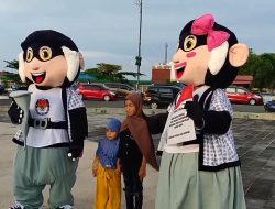 Maskot Rami dan Kesi Meriahkan Sosialisasi Pilkada Tanjungpinang