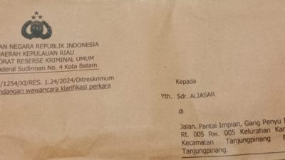 Polda Kepri Tunjuk Enam Penyidik Tangani Kasus Pengancaman Wartawan di Lingga