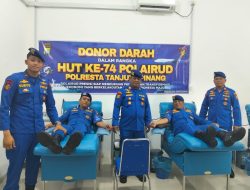 Sambut HUT ke-74, Personel Sat Polairud Polresta Tanjungpinang Gelar Donor Darah