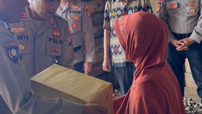 Polres Anambas Salurkan Bantuan Sosial Untuk Warga Terdampak Cuaca Buruk