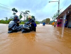 Nekat Terobos Banjir, Puluhan Unit Roda Dua dan Roda Empat Mogok di Ruas Jalan Adi Sucipto