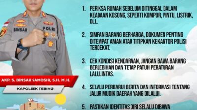 Imbauan Penting Kapolsek Tebing Untuk Pemudik 2025