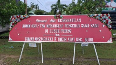 Warga Kirim Karangan Bunga Dukung Kodim 0317/TBK Berantas Narkoba