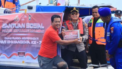 Sambut HUT Bhayangkara, Polres Kepulauan Anambas kembali Salurkan Bantuan Sosial