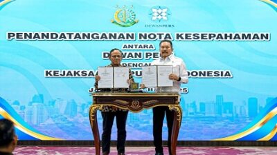 Jamin Kemerdekaan Pers, Jaksa Agung Burhanuddin dan Ketua Dewan Pers Komarudin Hidayat Resmi Teken MoU