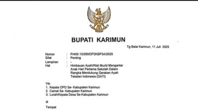 Bupati Iskandarsyah Keluarkan Imbauan Hari Pertama Sekolah