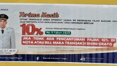 Disaat Ekonomi Sulit Bapenda Lingga Tetapkan Tarif Pajak 10 Persen di Kedai Kopi dan Rumah Makan 