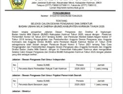 Mau Jadi Dewan Pengawas BUMD dan Dirut Perumda Tirta Mulia Karimun, ini Persyaratannya