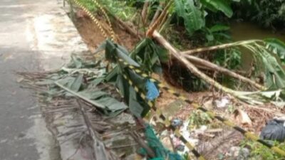 Warga Resah Jalan Arah Simpang Empat SMPN 1 Singkep Bukit Kapitan Rawan Longsor