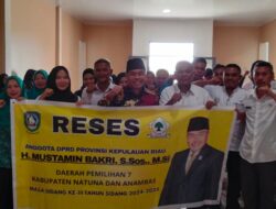Reses di Pulau Panjang, Anggota DPRD Kepri Mustamin Bakri Serap Aspirasi Warga