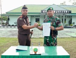 Kodim 0317/TBK – Kejari Karimun Tanda Tangani Perjanjian Kerja Sama Penegakan Hukum