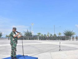 Aspers Kaskogabwilhan I Pimpin Gladi Kotor Upacara HUT ke-80 TNI di Tugu Sirih Tanjungpinang