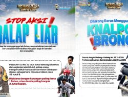 Pelaku Balap Liar dan Pakai Knalpot Brong Bisa Dipidana