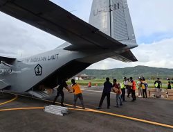 Mendarat di Landasan Minim, Pesawat Casa Aviocar U-6211 TNI-AL Antarkan Bantuan untuk Warga Gayo Lues