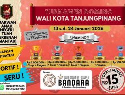Total Hadiah Rp15 Juta! Turnamen Domino Wali Kota Tanjungpinang Segera Digelar