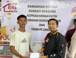 Gandeng Tidar PC Lingga, Kelurahan Sungai Lumpur Berbagi Santunan untuk Anak Yatim