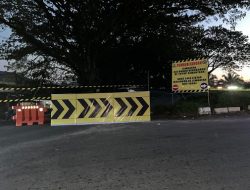 Tumpuan Rusak dan Lantai Naik 8 Cm, Jembatan Danau Bingkuang Kampar Ditutup Sementara